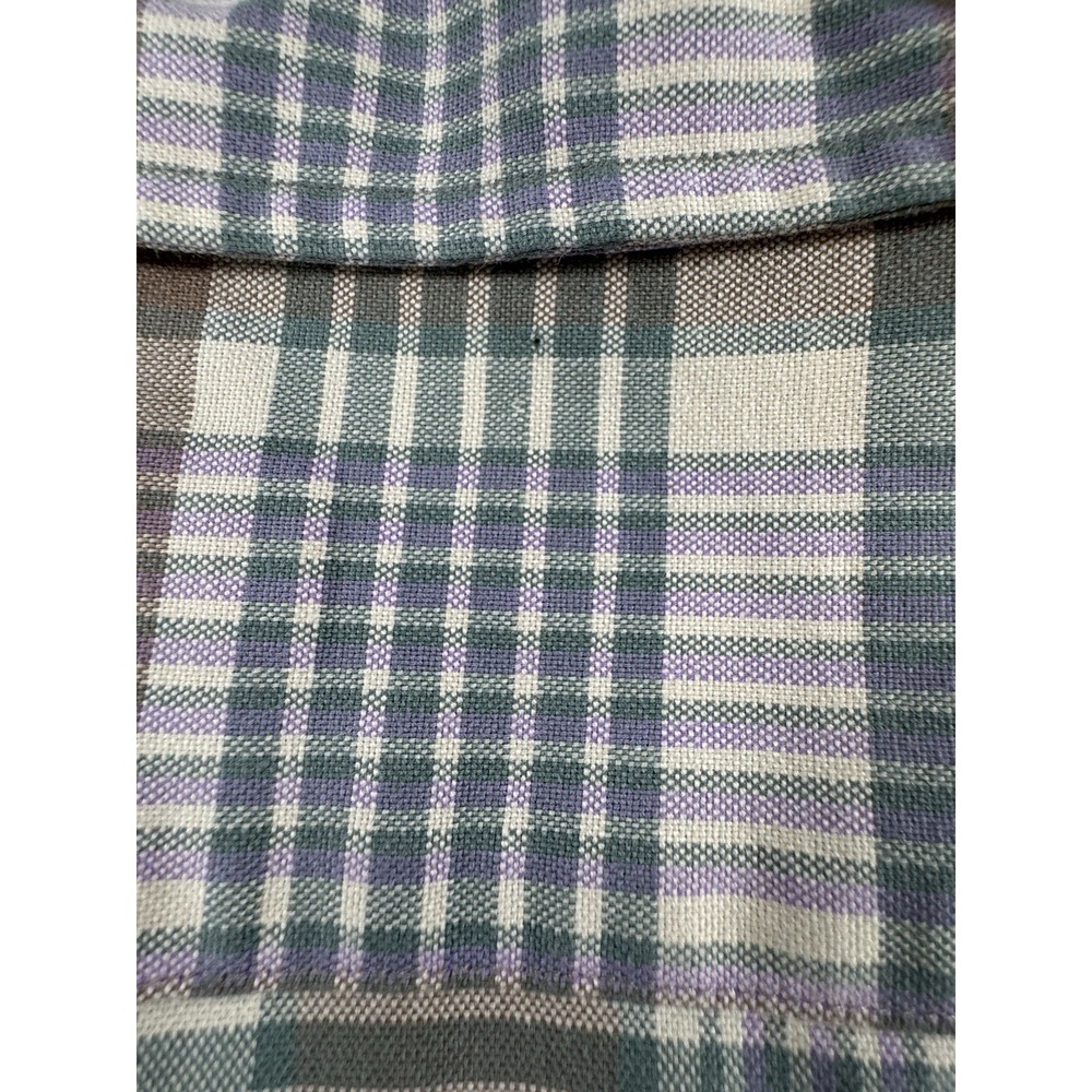 Polo Ralph Lauren XL Tall Plaid Camp Shirt Purple Green Short Sleeve - Picture 4 of 7